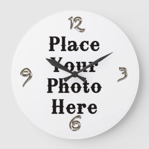 Grande Horloge Ronde Your Photo Here Wall Clock