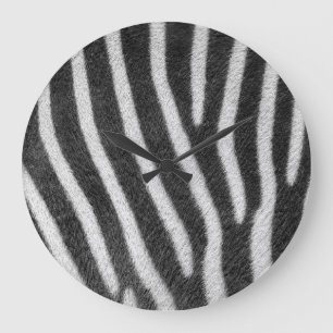 Grande Horloge Ronde Zebra Fur Motif animal