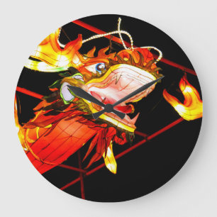 Grande Horloge Ronde Zhulong dragon de feu