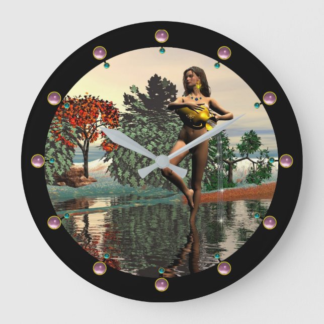 Grande Horloge Ronde ZODIAC BIRTHDAY SIGNS /AQUARIUS Pink Gems (Recto)