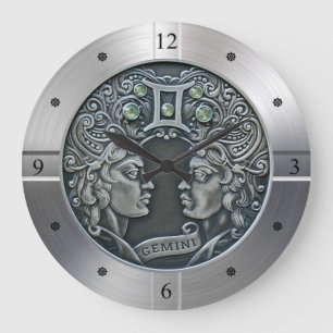 Grande Horloge Ronde Zodiac ~ Gemini ~ Céleste ~ Astrologie occidentale