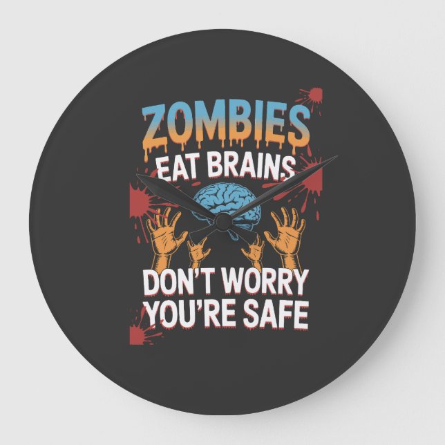 Grande Horloge Ronde Zombie Halloween (Recto)