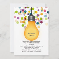 Grande Idée Light Bulb Retraite Partie Invitation