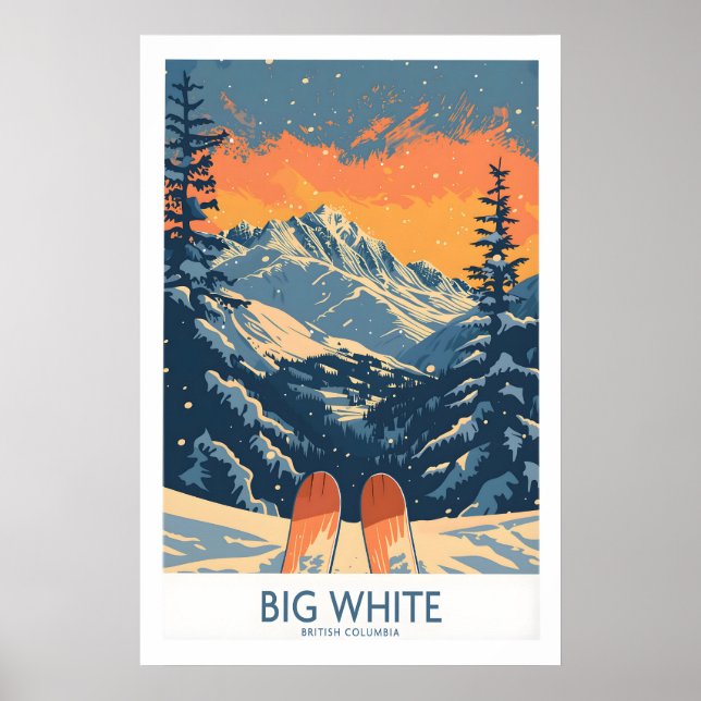 Grande impression de ski blanche - Colombie-Britan (Devant)