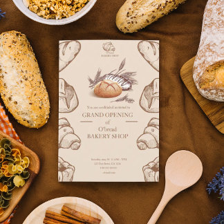 grande invitation à l'ouverture de la boulangerie