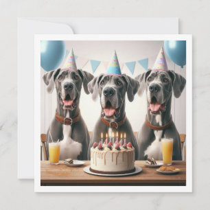 Grande invitation Dane anniversaire, Fête de chien