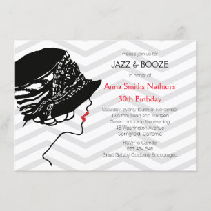Grande invitation d'anniversaire de Gatsby de jazz