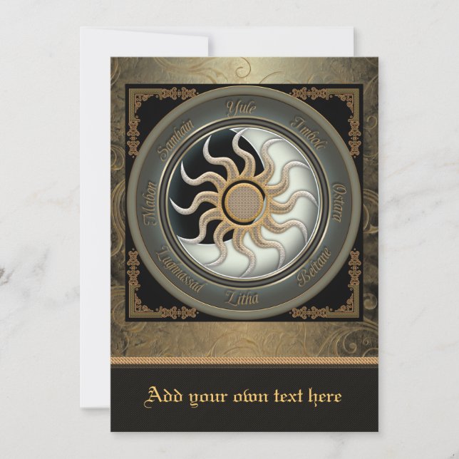 Grande invitation de la roue Pagan Sun et Lune (Devant)