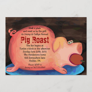 GRANDE Invitation du parti PIGGY Pig Roast Bar-B-Q