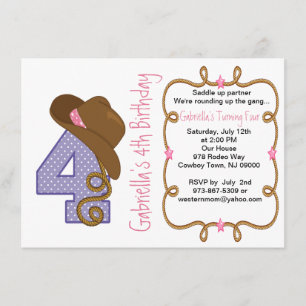 Grande invitation occidentale d'anniversaire de