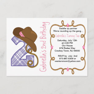 Grande invitation occidentale d'anniversaire de