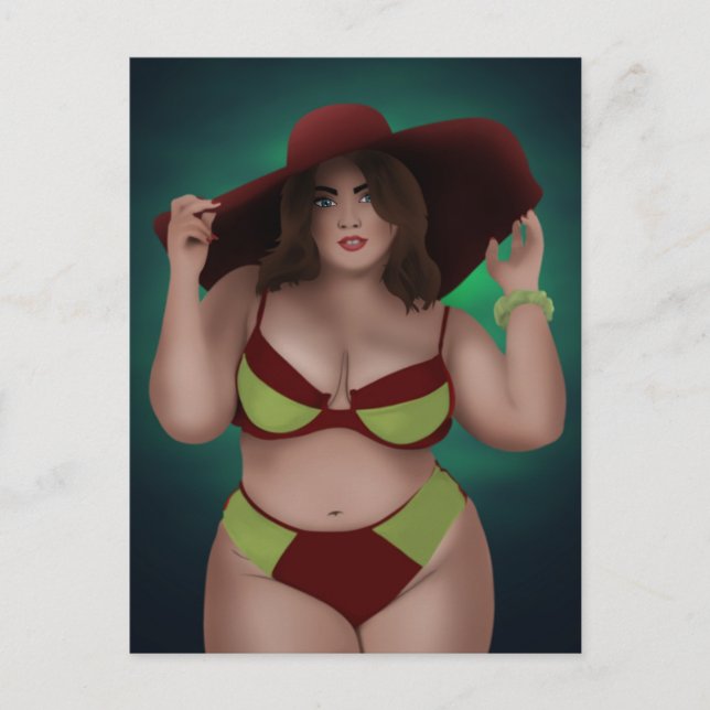 GRANDE JOLIE CHUBBY BBW ART FEMME BIKINI CARTES PO (Devant)