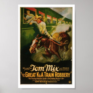 Grande K&A affiche de vol de train de Tom Mix