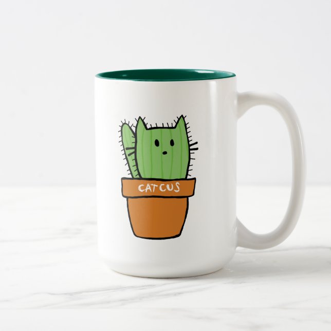 Grande Mug de cactus bicolore - Citrouille (Droit)