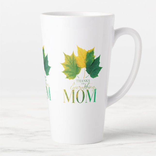 Grande Mug Latte, 17 oz - "Merci pour tout, (Droite)