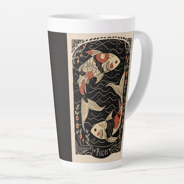 Grande Mug Latte Pisce Celestial Zodiac Art (Angle droit)