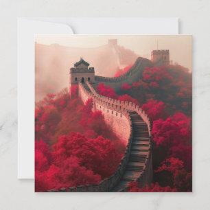 Grande Muraille de Chine en automne - Rouge Pittor