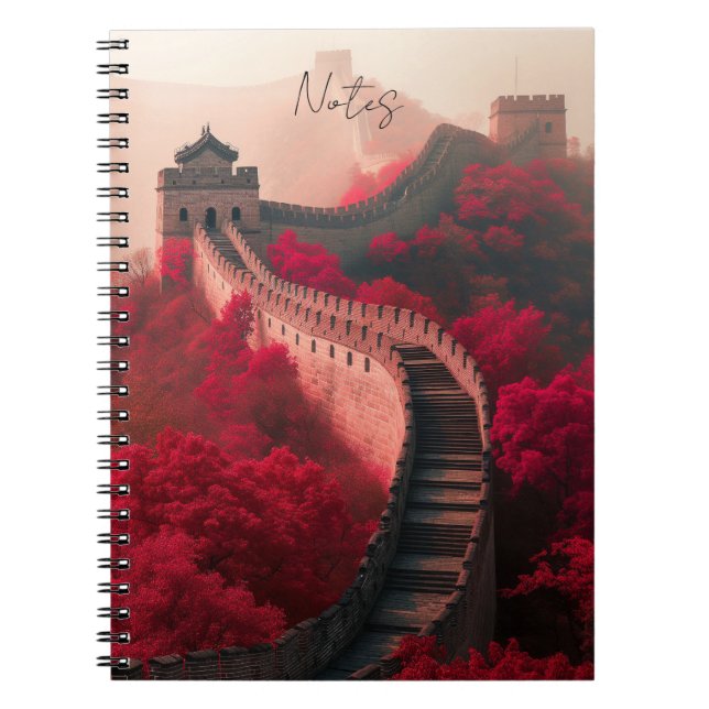 Grande Muraille de Chine en Rouge Automne Carnet V (Devant)