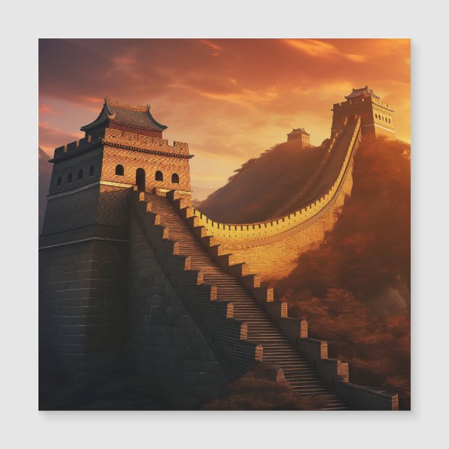 Grande Muraille de Chine Sunset Carte magnétique - (Devant)