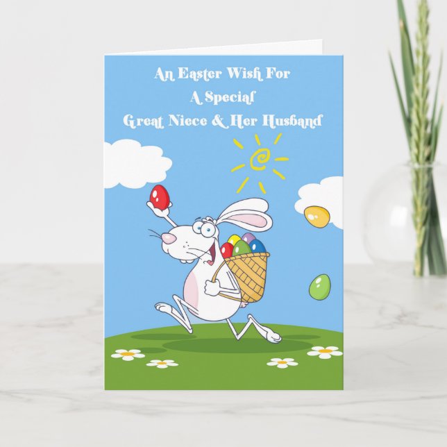 Grande Nièce et son mari Bénédiction Pâques Carte (Devant)