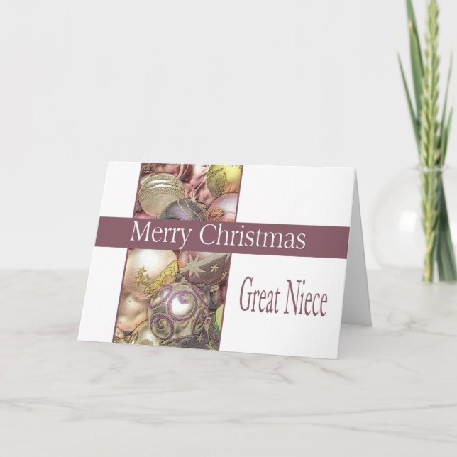 grande nièce Joyeuse carte de Noël (Devant)