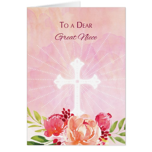 Grande Nièce Religieux Bénédiction Pâques Aquarell (Devant)