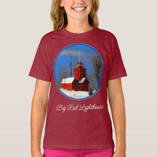 Grande peinture de phare rouge - T-shirt d'art ori