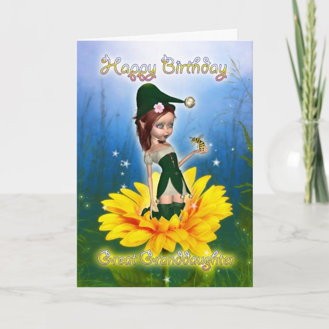 Grande Petite-fille, Carte d'anniversaire - Imagin (Devant)