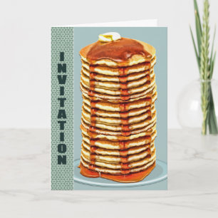 Grande pile de crêpes avec Calico Trim Invitation