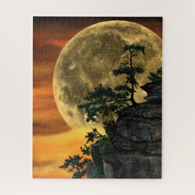 Grande Pleine lune Nuit Jigsaw Puzzle - Peinture (Vertical)