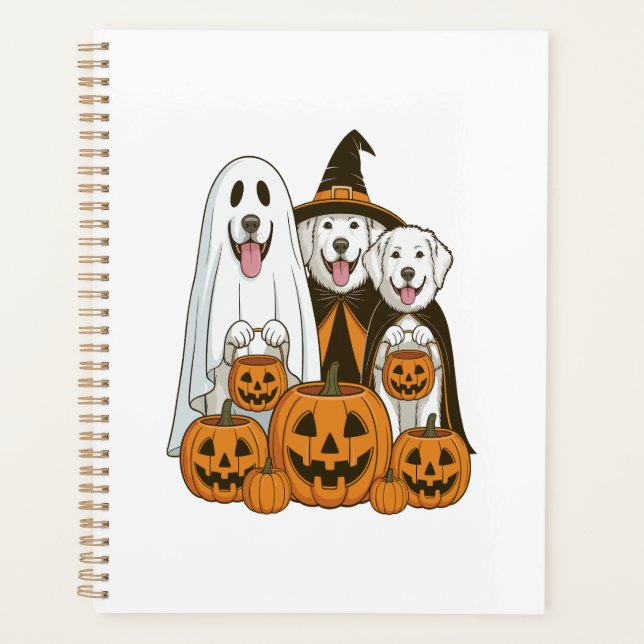 Grande Pyrenees Chien Fantôme Sorcière Halloween C (Devant)