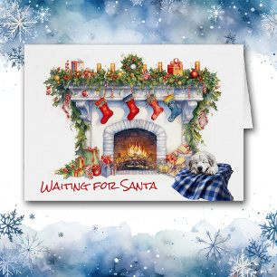 Grande Pyrénées Puppy Fireplace Père Noël