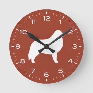 Grande Pyrénées race de chien Silhouette Horloge r