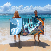 Grande serviette de plage couleur Sonoma Coast