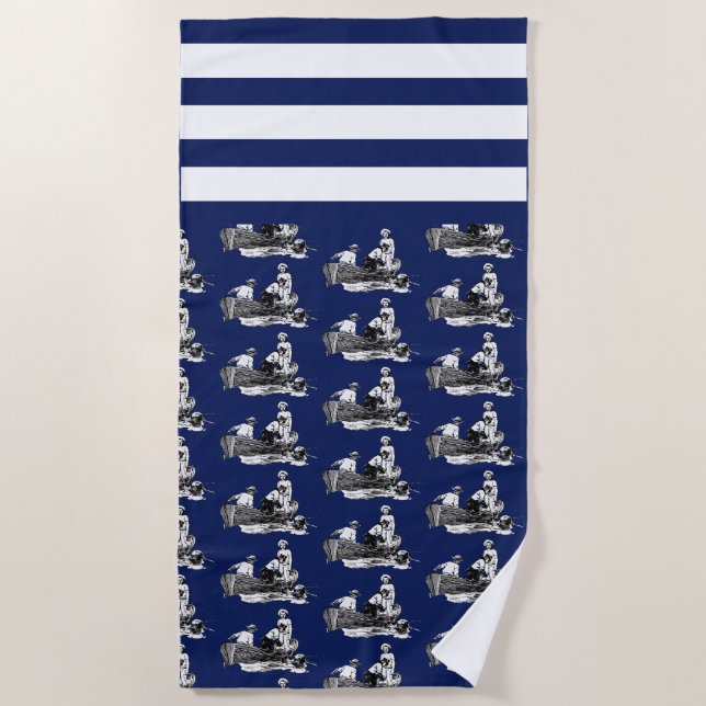Grande serviette de plage pour plaisancier (Devant)