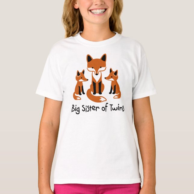 Grande soeur des jumeaux - T-shirts de Fox de mod (Devant)