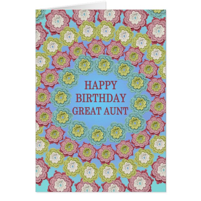 Grande Tante Anniversaire Crochet Fleurs (Devant)