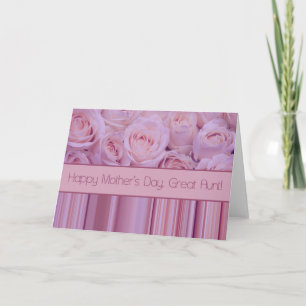 Grande tante Bonne carte rose de fête des mères