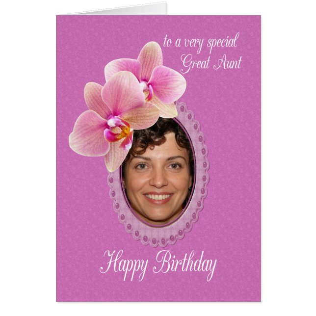 Grande Tante Voeux Spéciaux Anniversaire Orchidées (Devant)