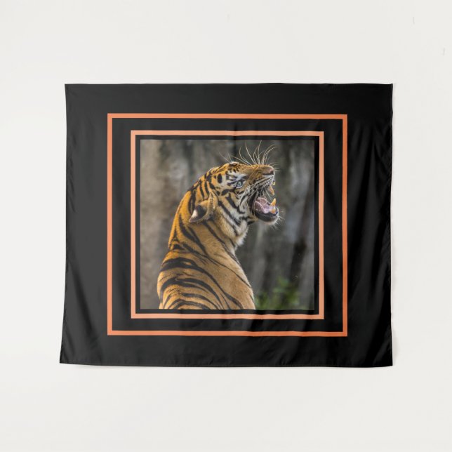GRANDE Tapisserie TIGER SAUVAGE (Devant (Horizontal))
