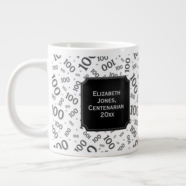 Grande Tasse 100e anniversaire Numéro noir Motif Centenarian (Gauche)