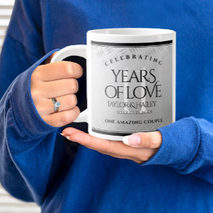 Grande Tasse 11ème anniversaire de Mariage en acier
