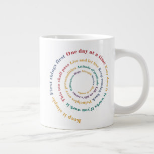 Grande Tasse 15 ans Sobriety Slogan Spiral Giant Café