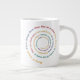 Grande Tasse 15 ans Sobriety Slogan Spiral Giant Café