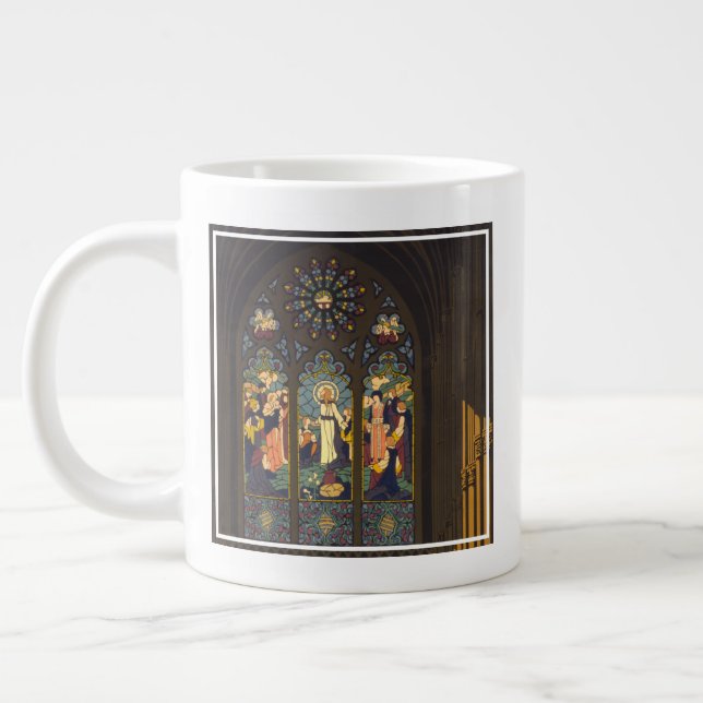 Grande Tasse 1923 Affiche D'Une Église Avec Fenêtre En Verre Ti (Gauche)