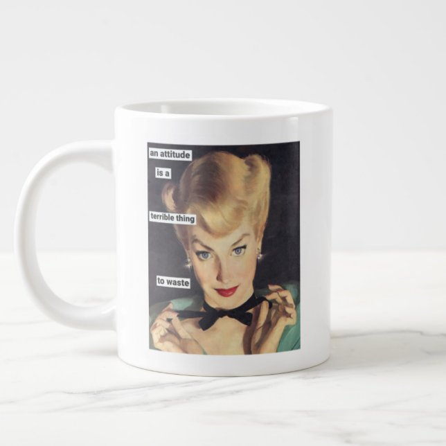 Grande Tasse 1950 Funny Retro Femme de ménage avec Sass (Gauche)