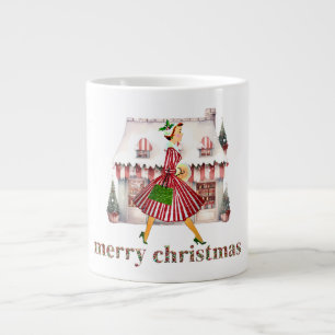 Grande Tasse 1950 Noël Dame Vintage Shopping