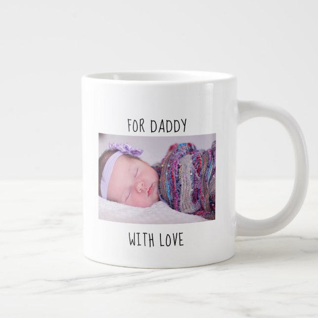 Grande Tasse 1re Fête des pères pour papa avec photo et année (Droite)