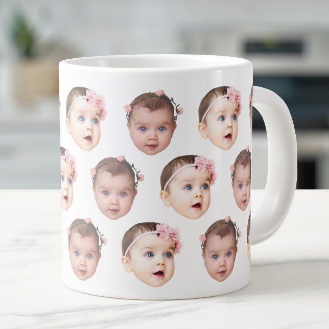 Grande Tasse 20 Oz Jumbo Baby Face 2 Photos Spécialité (Créateur téléchargé)