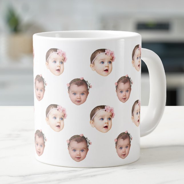 Grande Tasse 20 Oz Jumbo Cute Baby Face 2 Photos Spécialité (Créateur téléchargé)